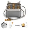 12000W Portable Camping Stove With Cassette Adapter Windproof Outdoor Backpacking Burner with Carrying Case Igniter for Outdoor Hiking Camping Picnic