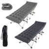 Folding Camping Cot Portable Sleeping Camping Bed Collapsible Travel Camp Cots Guest Bed Cot with 2-Sided Soft Pad 440LBS Max Load