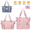 35L/9.2Gal Shoulder Travel Duffle Bag Folding Carry On Overnight Weekender Bag with Luggage Sleeve Waterproof Expandable Gym Tote Bag with Dry Wet Sep