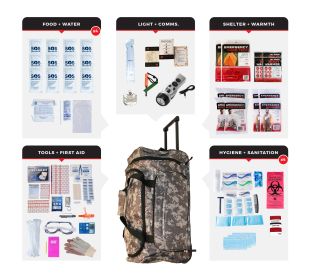 4 Person Comfort Survival Kit (Option: Camo Rolling Bag)