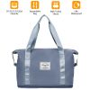 35L/9.2Gal Shoulder Travel Duffle Bag Folding Carry On Overnight Weekender Bag with Luggage Sleeve Waterproof Expandable Gym Tote Bag with Dry Wet Sep
