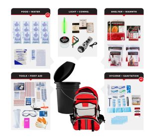 3 Person Comfort Survival Kit (Option: Bucket and Lid)