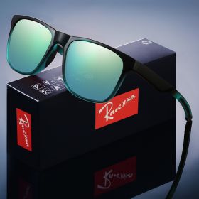 Fashion Square Polarized Sunglasses man Driving Fishing Luxury Brand Designer UV400 Eyewear (Frame Color: polarized, Lenses Color: Green)