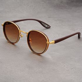 Vintage designer outdoor sunglasses Men Round Fashion Plastic Titanium High Quality Sun Glasses Man UV Protection glasses woman (Lenses Color: A)