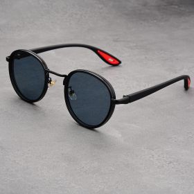 Vintage designer outdoor sunglasses Men Round Fashion Plastic Titanium High Quality Sun Glasses Man UV Protection glasses woman (Lenses Color: B)