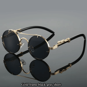 Vintage designer outdoor sunglasses Men Round Fashion Plastic Titanium High Quality Sun Glasses Man UV Protection glasses woman (Lenses Color: Ice Blue)