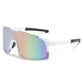 Sports Wrap Around Sunglasses For Women Men Large One Piece Sun Shades For Cycling Fishing Skiing Fashion Sun Glasses UV400 (Lenses Color: white black)