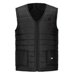 Heated Vest, 3 Heat Levels, USB Powered, 5 Pads, Men Women Winter Outdoor (Color: Black, size: 3XL)